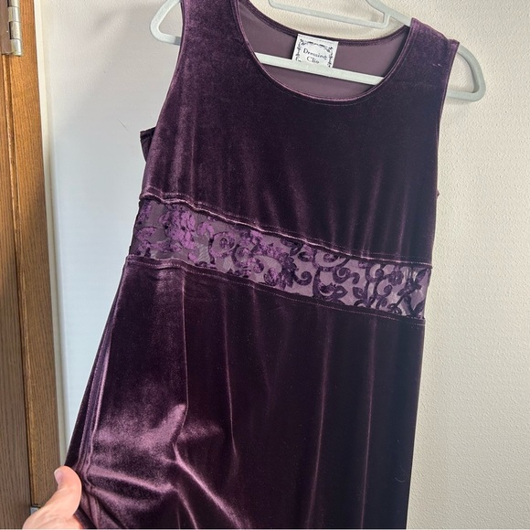 Dressing Clio Vintage 90s Velvet Dress Purple Size S Whimsygoth Renaissance Goth - Picture 3 of 15